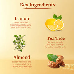 VI-JOHN NATURALE Lemon, Tea Tree & Almond | Styling Hair Cream Strength & Shine | Non-Sticky Formula and Curl defining cream | for All Hair Types | 140ML