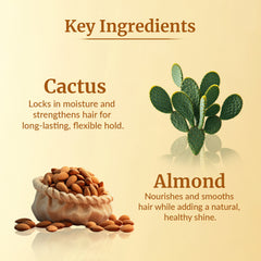 VI-JOHN NATURALE Spanish Almond & Cactus | Styling Hair Cream Strength & Shine | Non-Sticky Formula and Curl defining cream | for All Hair Types | 140ML