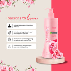 VI-JOHN Saffron Natural Fairness Body Lotion – Himalayan Rose with Lactic Acid | Deep Nourishment for Soft & Radiant Skin | For All Skin Types | 400ml