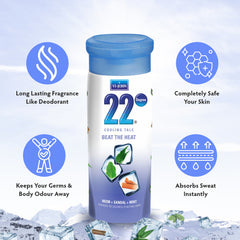 VI-JOHN TALC 22 DEGREE CLASSIC COOLING TALC(BEAT THE HEAT-NEEM+SANDAL+MINT)100GM
