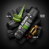 VI-JOHN Purifying Charcoal Shaving Foam 200 GM | Enriched with Aloe Vera & Jojoba Oil