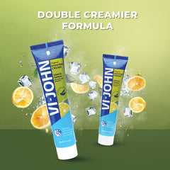 VI-JOHN Lime & Lemon Shaving Cream | Best Shaving Cream for A Smooth Shave Experience | enriched with Vitamin E & Tea Tree Oil -124g