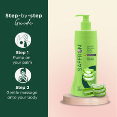 VI-JOHN Saffron Natural Fairness Body Lotion – Aloe Vera Hydration | For All Skin Types | 400ml