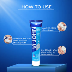VI-JOHN Bacti-Guard Classic | Best Shaving Cream for All Skin Type | Dermatologically Tested | enriched with Vitamin E & Tea Tree Oil-124g