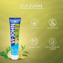 VI-JOHN Lime & Lemon Shaving Cream | Best Shaving Cream for A Smooth Shave Experience | enriched with Vitamin E & Tea Tree Oil -124g
