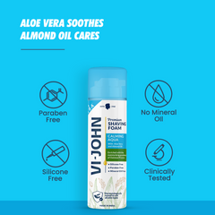 VI-JOHN Calming Aqua Shaving Foam | For All Skin Types | 200GM