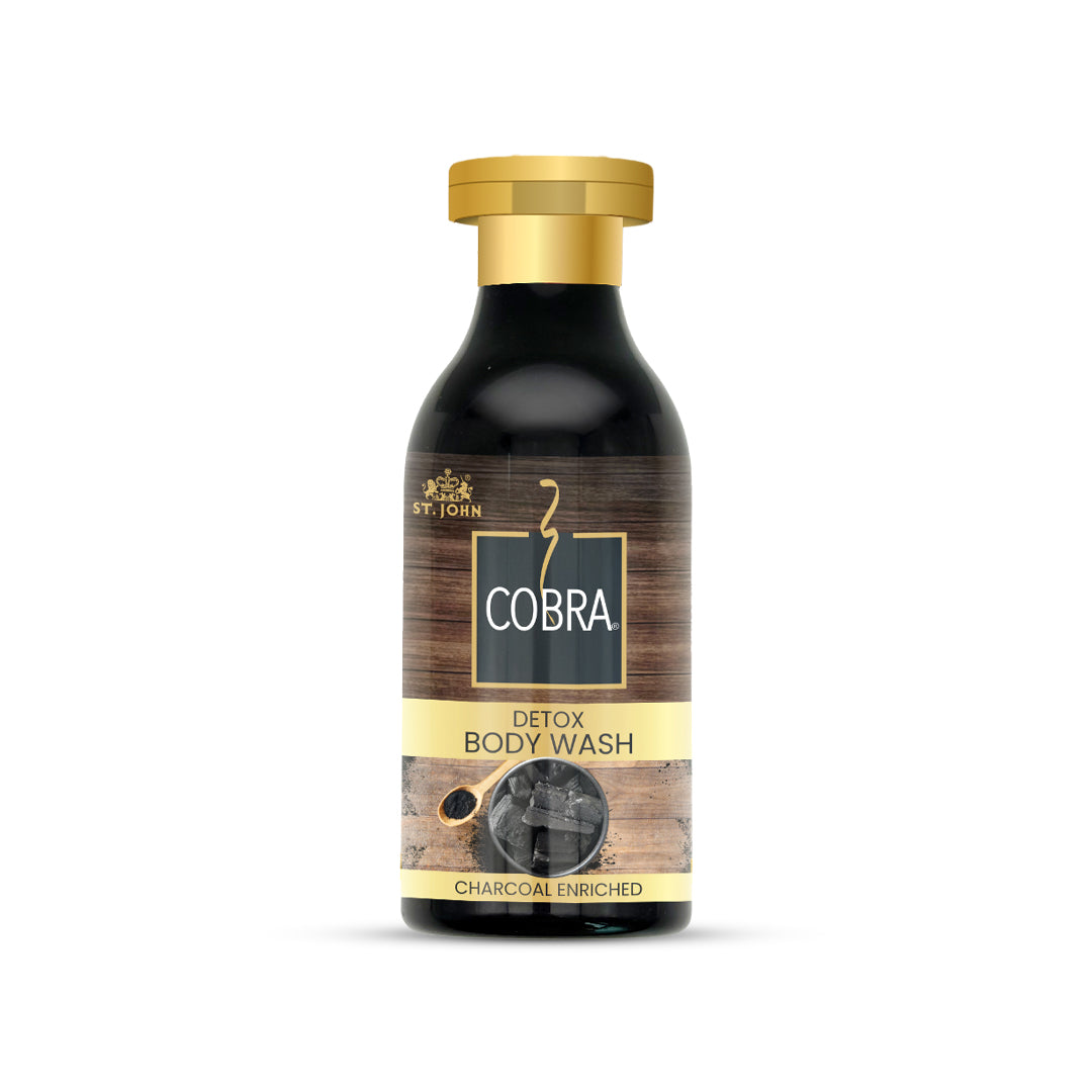 Cobra Charcoal Enriched Body Wash for Deep Cleansing, Detox & Refreshing Fragrance | For All Skin Types | Activated Charcoal Formula - Vijohnkart.com