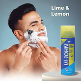 VI-JOHN Best shaving foam for daily use | Dermatologically Tested Lime & Lemon Shaving Foam enriched with Vitamin E & Tea Tree Oil -401g