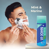 VI-JOHN Sensitive Skin Shaving Foam | Dermatologically Tested Mint & Marine Shaving Foam For All Skin Type enriched with Vitamin E & Tea Tree Oil-401g