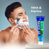 VI-JOHN Mint & Marine | Best Shaving Cream For Sensitive Skin | Dermatologically Tested | enriched with Vitamin E & Tea Tree Oil-124g