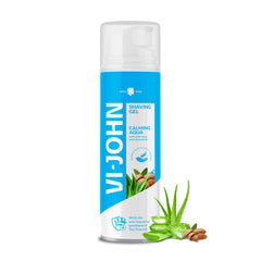 VI-JOHN Calming Aqua Shaving Gel with Almond Oil & Aloe Vera – Smooth, Soothing & Refreshing Shave | For All skin type