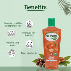 VI-JOHN NATURALE Argan Enriched Hair Oil 300ML | Moisture & Softness with Vitamin A.E & F | Natural Hair Growth | for All Hair Types | Men and Women