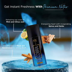 Cobra Active Deo Combo ( Cobra Live Long-lasting Deodorant + Cobra Sport Long-lasting Deodorant + Cobra Cool Long-lasting Deodorant ) 50ML - Vijohnkart.com