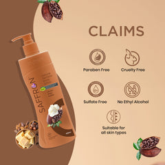 VI-JOHN Saffron Natural Fairness Body Lotion – Cocoa Shea Butter | Deep Nourishment | Soft, Glowing Skin | For All Skin Types – 400ml