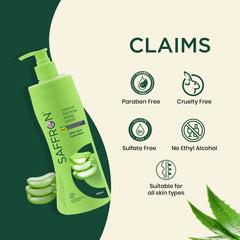 VI-JOHN Saffron Natural Fairness Body Lotion – Aloe Vera Hydration | For All Skin Types | 400ml