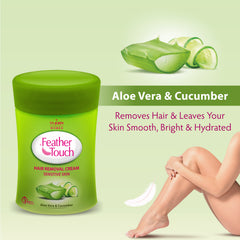 VI-JOHN Feather Touch Hair Removal Cream Cucumber and Aloe Vera 40GM (Jar)