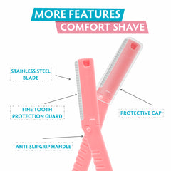 Feather Touch Multi Purpose Facial Razor With Stainless Steel Blades | Anti Slip Grip | Easy to Glide - Vijohnkart.com