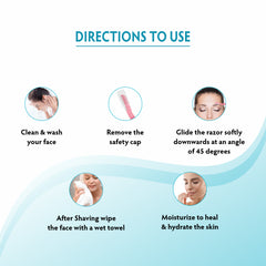 Feather Touch Multi Purpose Facial Razor With Stainless Steel Blades | Anti Slip Grip | Easy to Glide - Vijohnkart.com