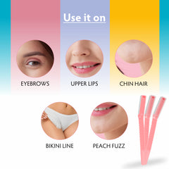 Feather Touch Multi Purpose Facial Razor With Stainless Steel Blades | Anti Slip Grip | Easy to Glide - Vijohnkart.com