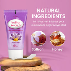 Feather touch saffron and honey hair removal cream for dry skin