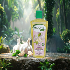 VI-JOHN NATURALE Garlic Enriched Hair Oil | Promotes Natural Hair Growth With Vitamin A.E & F | for All Hair Types | Men and Women | 300ML
