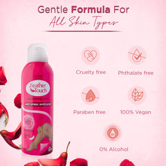 Feather Touch Rose & Aloe Vera Hair Removal Spray for women's Legs, Hands and Underarm 200ml