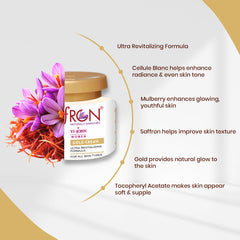 VI-JOHN Gold Saffron Fairness Cream for Uneven Skin Tone | Chemical Free Face Cream for Radiant Glow and Dark Spots (All Type Skin) (Gold)