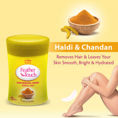 VI-JOHN Feather Touch Hair Removal Cream Haldi and Chandan 40GM (Jar)