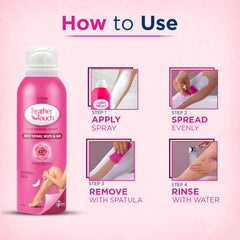 Feather Touch Rose & Aloe Vera Hair Removal Spray for women | 100gm