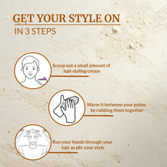 VI-JOHN NATURALE Spanish Almond & Cactus | Styling Hair Cream Strength & Shine | Non-Sticky Formula and Curl defining cream | for All Hair Types | 140ML