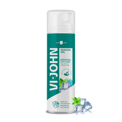 VI-JOHN Menthol Icy Cool Shave Gel with Mint and Cooling Crystals – Refreshing & Smooth Shaving Experience | For All Skin Types