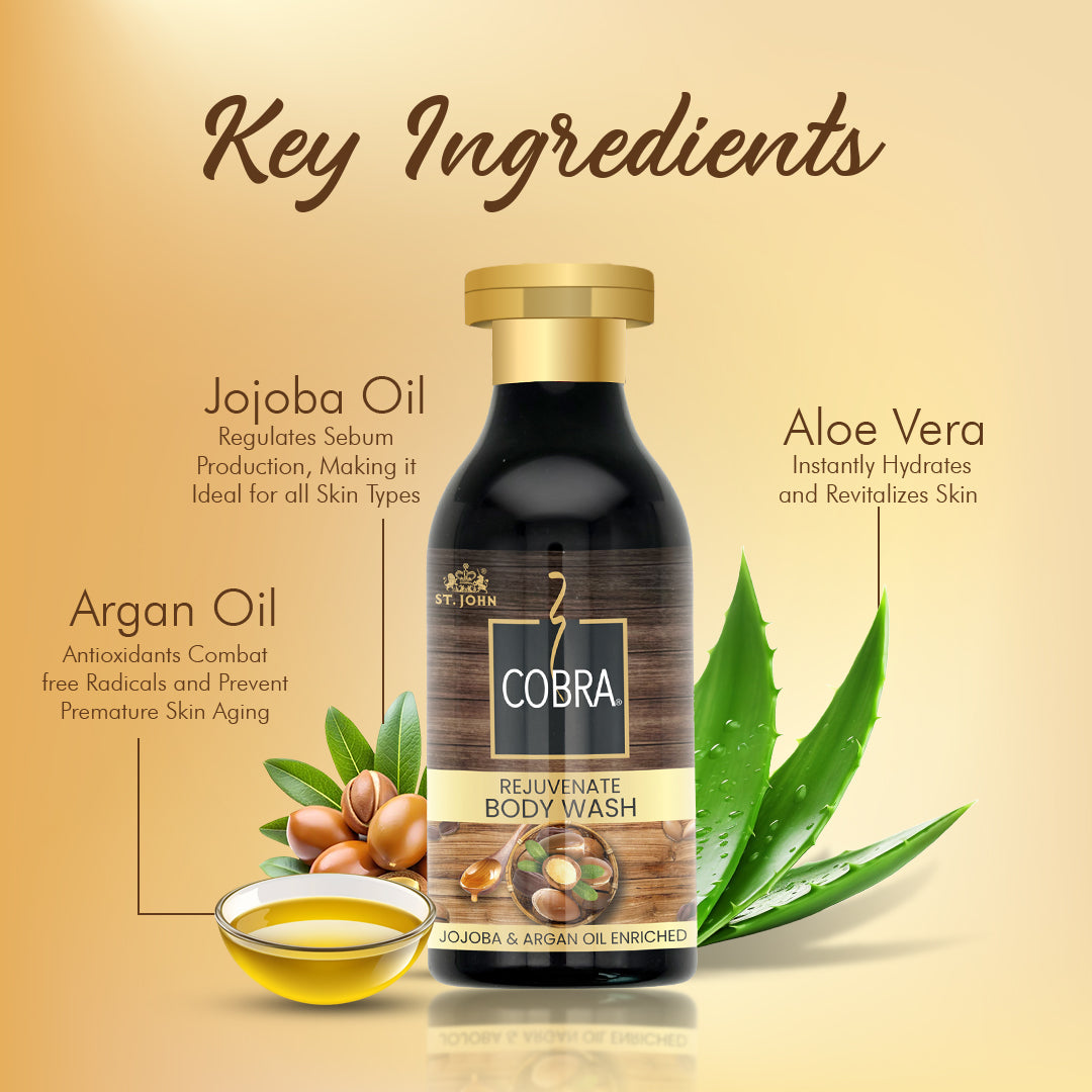 Cobra Natural Body Wash | Jojoba & Argan Oil for Deep Moisture & Radiant Skin - Vijohnkart.com