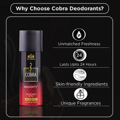 Cobra Naughty Deo 150 ML | Long-Lasting Deodorant Spray For Men and Women