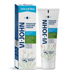 VI-JOHN Premium Shaving Cream, Enriched with the moisturizing goodness of Aloe Vera & Almond oil 93 GM - Vijohnkart.com