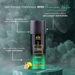 Cobra Active Deo Combo ( Cobra Live Long-lasting Deodorant + Cobra Sport Long-lasting Deodorant + Cobra Cool Long-lasting Deodorant ) 50ML