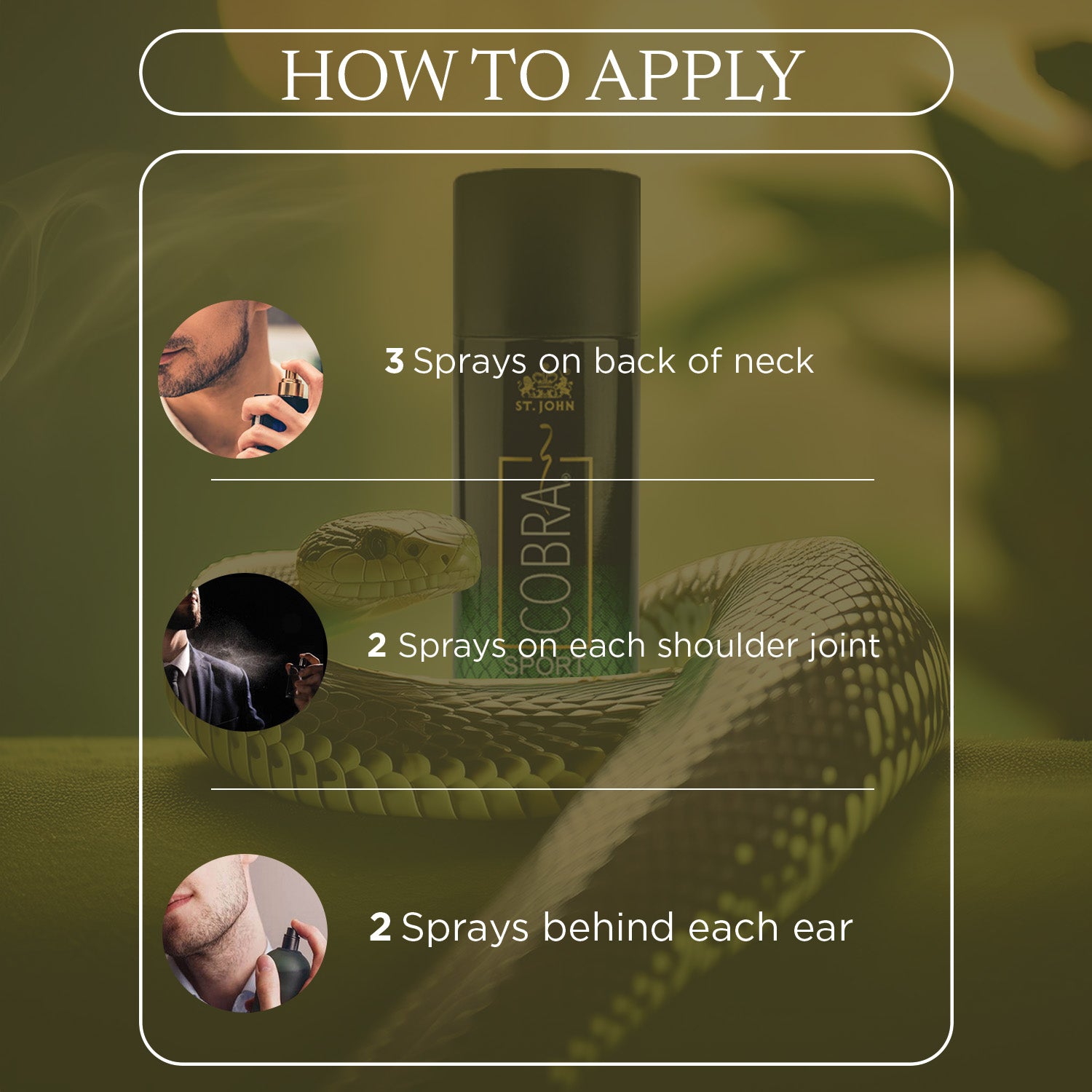 Cobra Active Deo Combo ( Cobra Live Long-lasting Deodorant + Cobra Sport Long-lasting Deodorant + Cobra Cool Long-lasting Deodorant ) 50ML - Vijohnkart.com