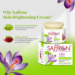 VI-JOHN Saffron Classic Skin Fairness & Brightening Cream Enriched With Vitamin E 50g