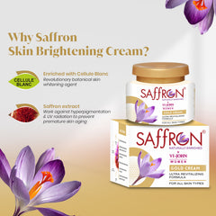 VI-JOHN Saffron Gold Fairness Cream 50GM | for All Type Skin