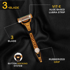 VI-JOHN Master Stroke Ultra Pro 3 Blade Shaving Razor for Men