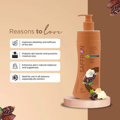 VI-JOHN Saffron Natural Fairness Body Lotion – Cocoa Shea Butter | Deep Nourishment | Soft, Glowing Skin | For All Skin Types – 400ml