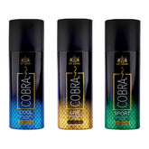 Cobra Active Deo Combo ( Cobra Live Long-lasting Deodorant + Cobra Sport Long-lasting Deodorant + Cobra Cool Long-lasting Deodorant ) 50ML - Vijohnkart.com