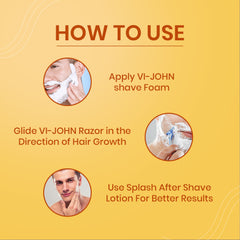VI-JOHN Lemon Shaving Foam 200 g | Best Shaving Foam for Oily Skin - Pack of 2