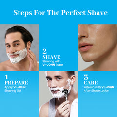 VI-JOHN Calming Aqua Shaving Gel with Almond Oil & Aloe Vera – Smooth, Soothing & Refreshing Shave | For All skin type