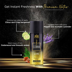 Cobra Active Deo Combo ( Cobra Live Long-lasting Deodorant + Cobra Sport Long-lasting Deodorant + Cobra Cool Long-lasting Deodorant ) 50ML