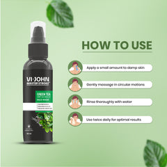 VI-JOHN Master Stroke Green Tea with Tea Tree Fights Acne & Pimple, Skin Brightening Face Wash  (100 ml) - Vijohnkart.com