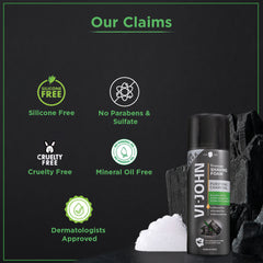 VI-JOHN Purifying Charcoal Shaving Foam for Men - Enriched with Aloe Vera & Jojoba Oil