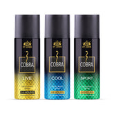 Cobra Active Deo Combo ( Cobra Live Long-lasting Deodorant + Cobra Sport Long-lasting Deodorant + Cobra Cool Long-lasting Deodorant ) 50ML