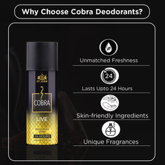 Cobra Live Long-lasting Deodorant Body Spray 150 ML