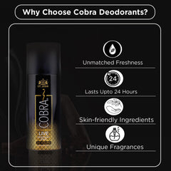 Cobra Active Deo Combo ( Cobra Live Long-lasting Deodorant + Cobra Sport Long-lasting Deodorant + Cobra Cool Long-lasting Deodorant ) 50ML - Vijohnkart.com