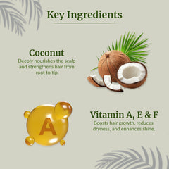 VI-JOHN NATURALE Coconut Enriched Hair Oil 300ML | Volumizing with Vitamin A.E & F | Natural Hair Growth | for All Hair Types | Men and Women